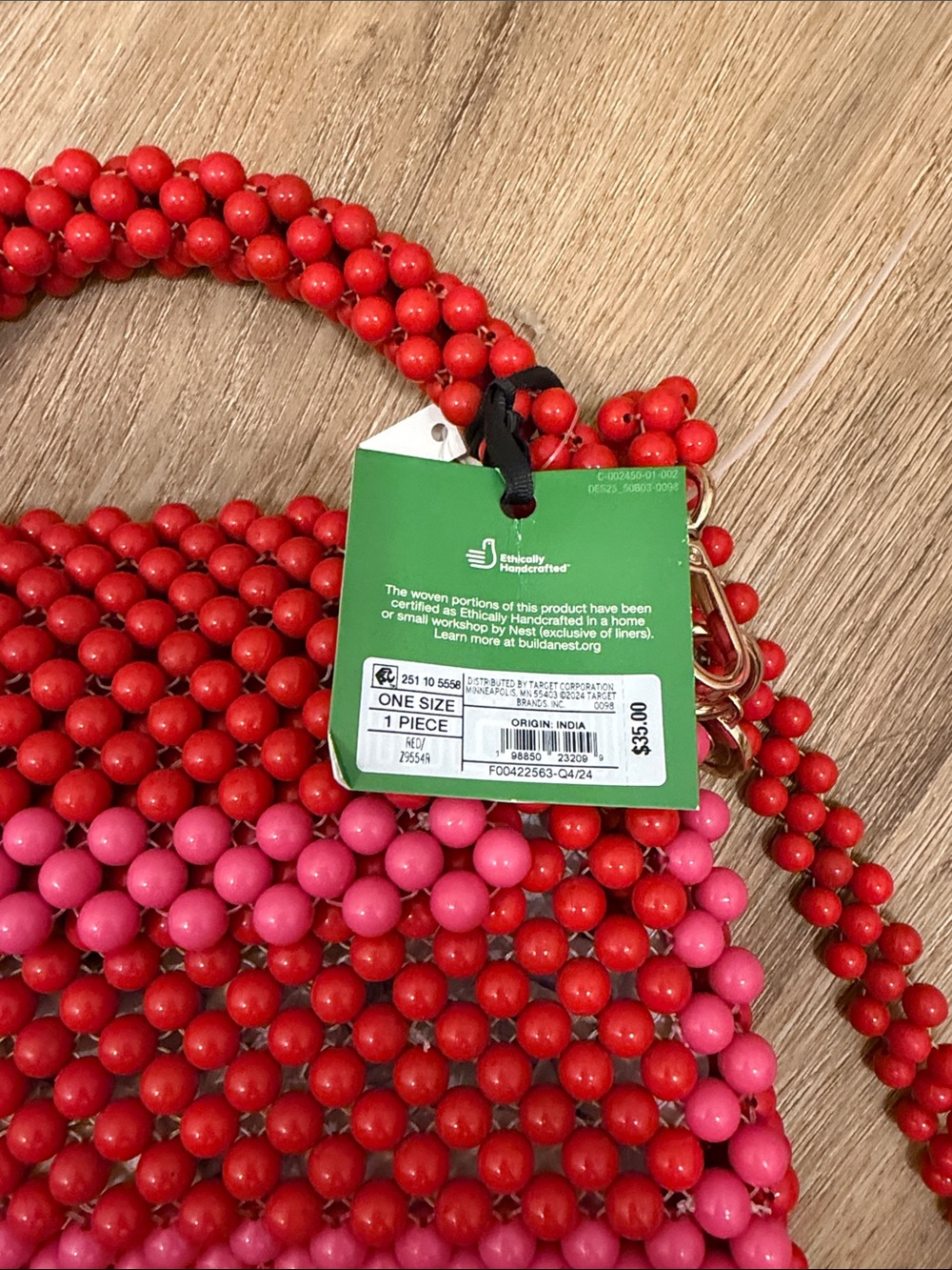 kate spade x Target Red and Pink Beaded Mini Top-Handle Bag - Picture 2 of 3